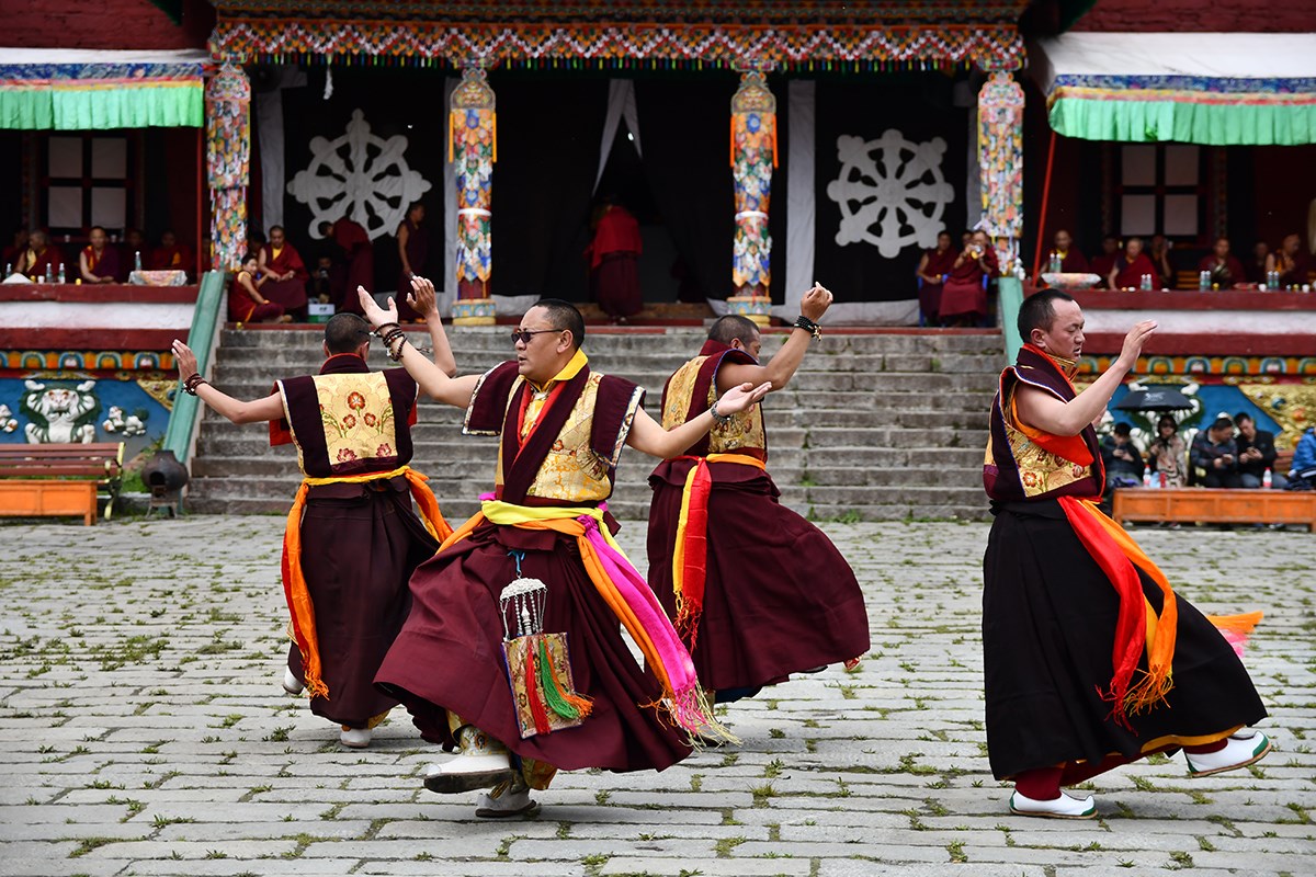 Mask Dance (Cham) Festival in Tagong Monastery