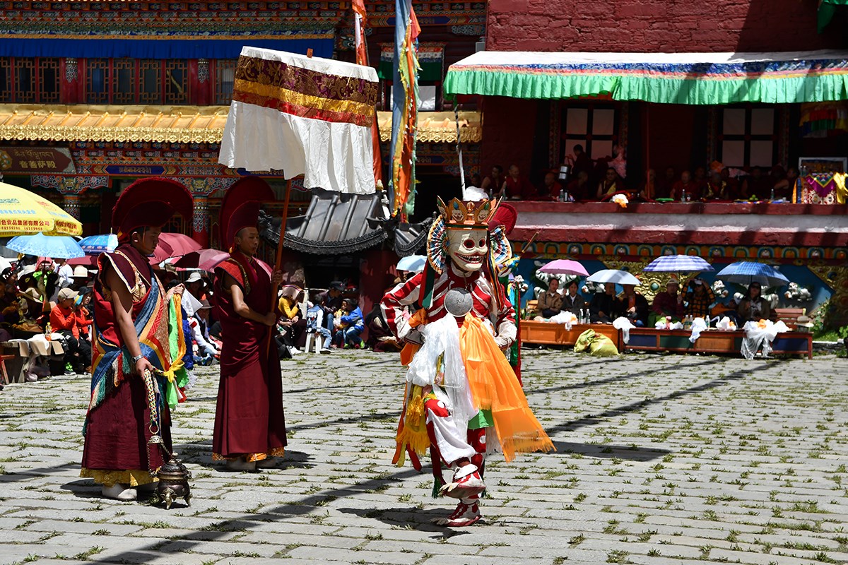 Mask Dance (Cham) Festival in Tagong Monastery