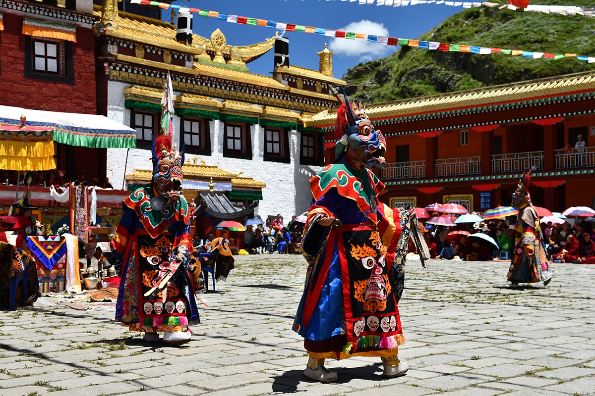 Mask Dance (Cham) Festival in Tagong Monastery