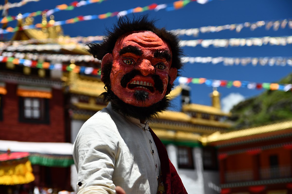 Mask Dance (Cham) Festival in Tagong Monastery