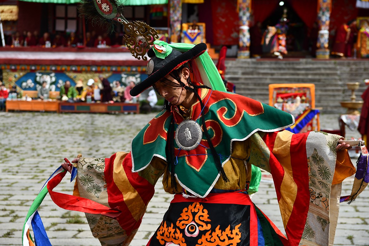 Mask Dance (Cham) Festival in Tagong Monastery