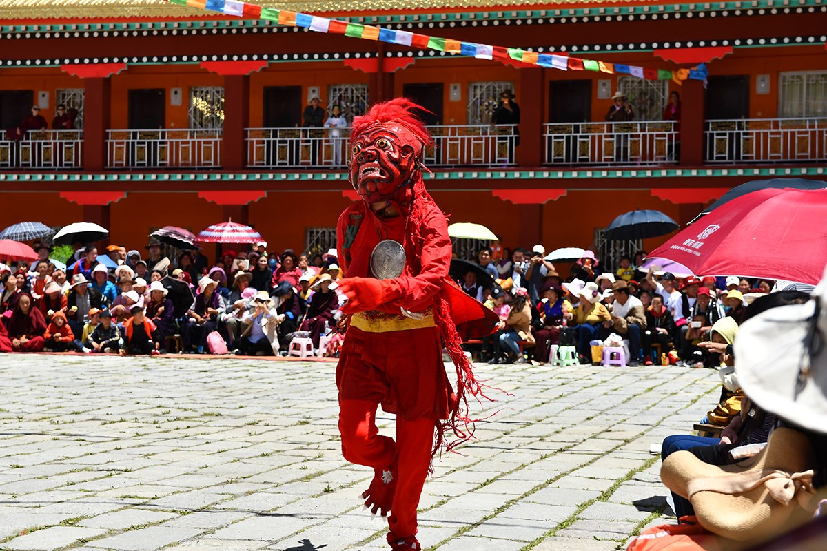 Mask Dance (Cham) Festival in Tagong Monastery