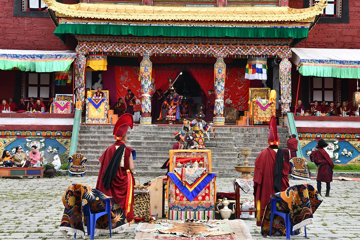 Mask Dance (Cham) Festival in Tagong Monastery