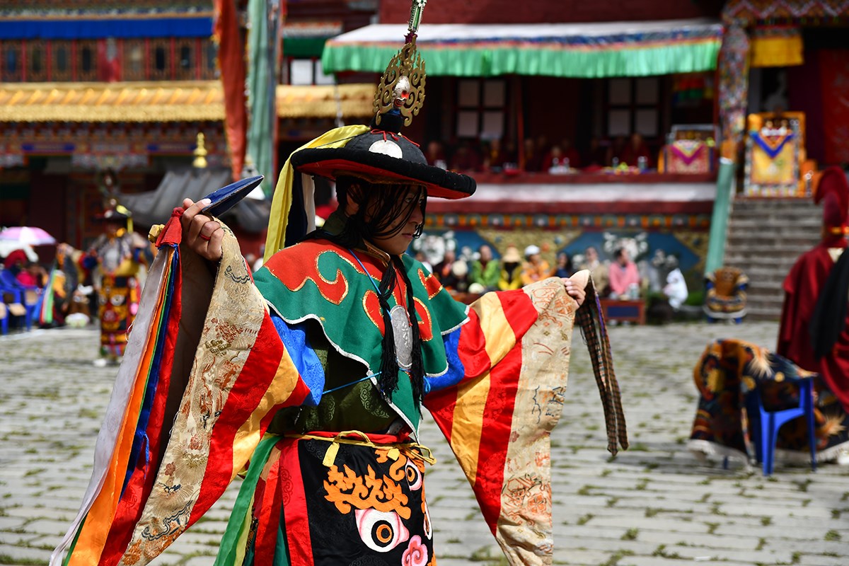Mask Dance (Cham) Festival in Tagong Monastery