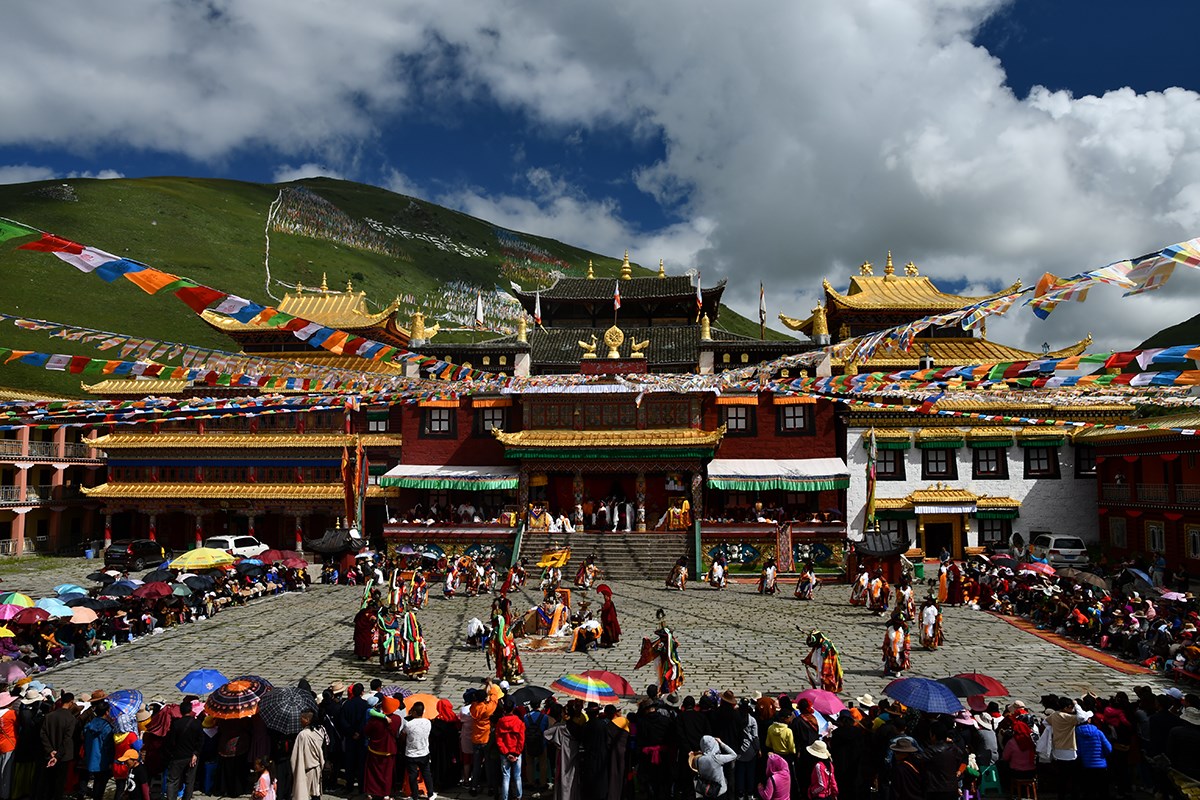 Mask Dance (Cham) Festival in Tagong Monastery