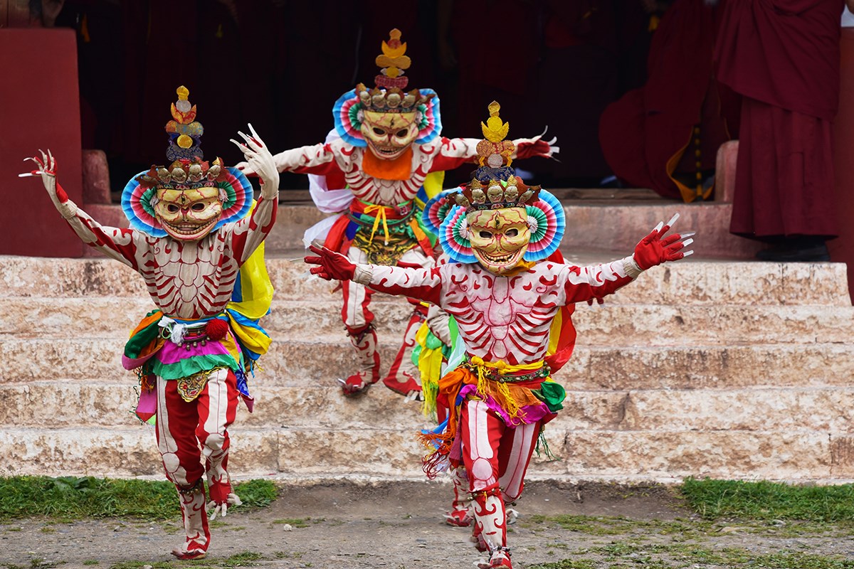 Mask Dance (Cham) Festival in Huiyuan Temple
