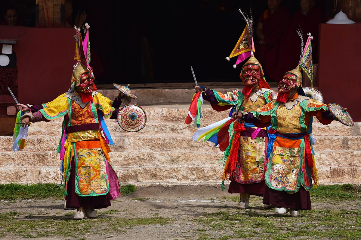 Mask Dance (Cham) Festival in Huiyuan Temple