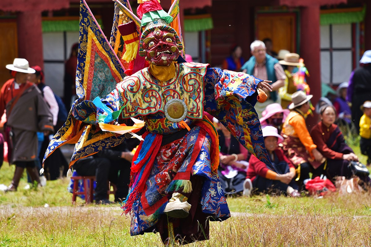 Mask Dance (Cham) Festival in Huiyuan Temple