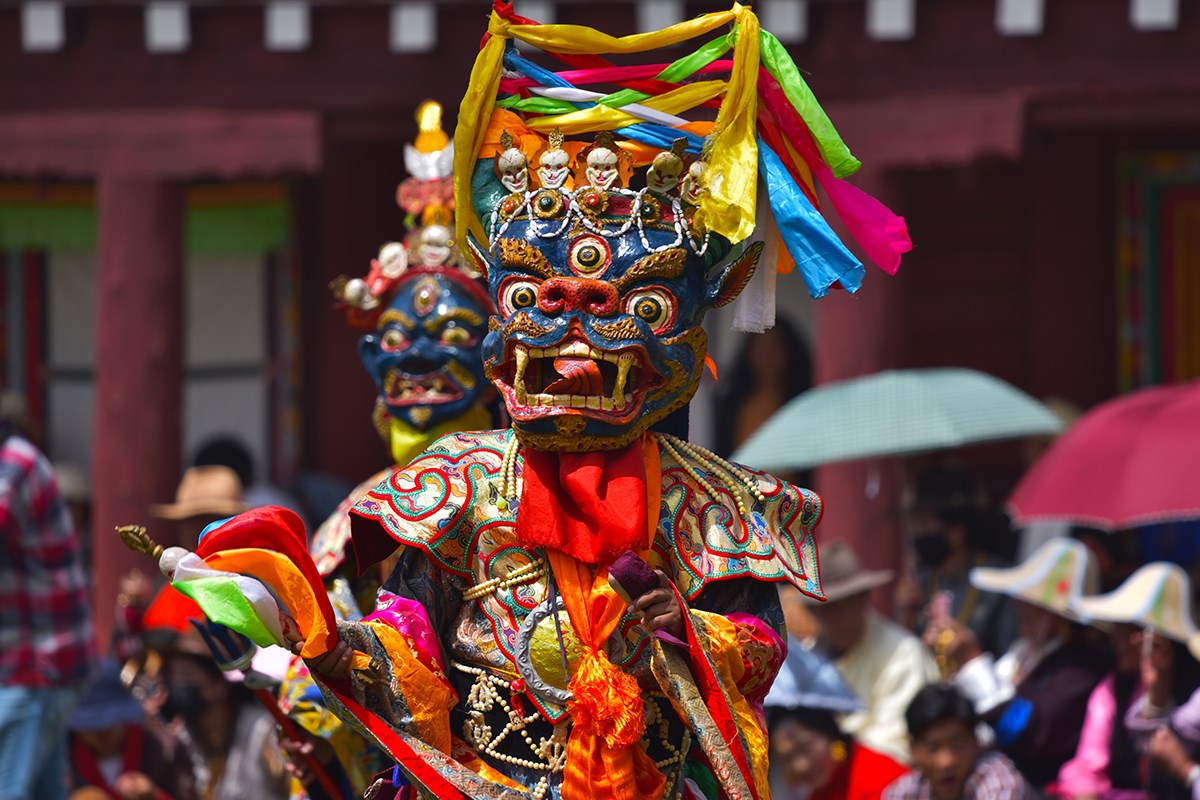 Mask Dance (Cham) Festival in Huiyuan Temple
