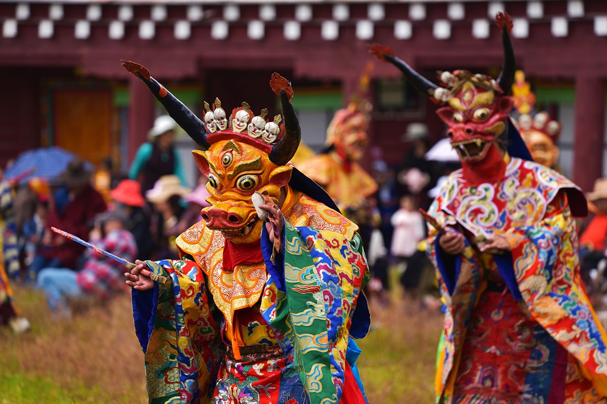 Mask Dance (Cham) Festival in Huiyuan Temple