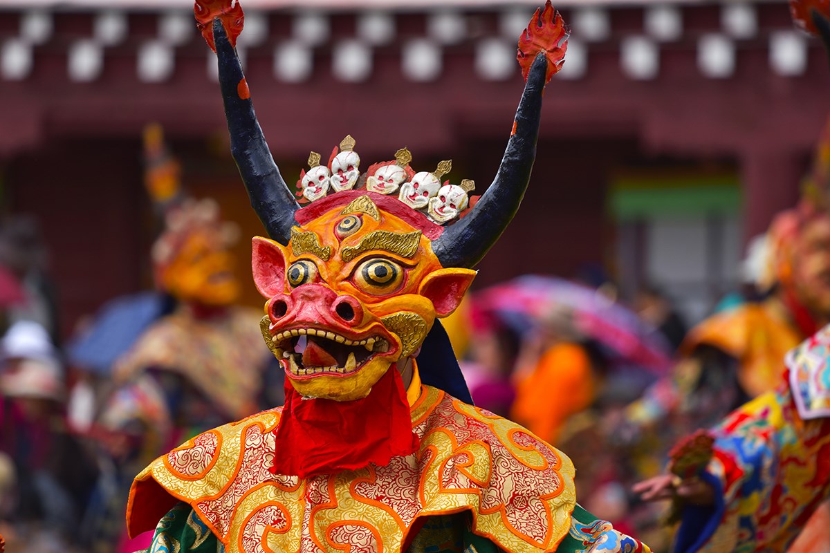 Mask Dance (Cham) Festival in Huiyuan Temple