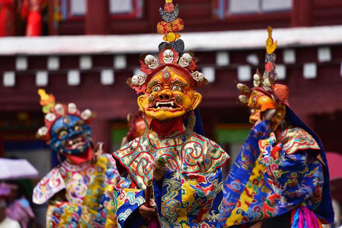 Mask Dance (Cham) Festival in Huiyuan Temple