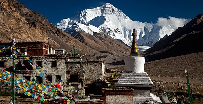 Rongbuk Kloster und Everest (Qomolangma)