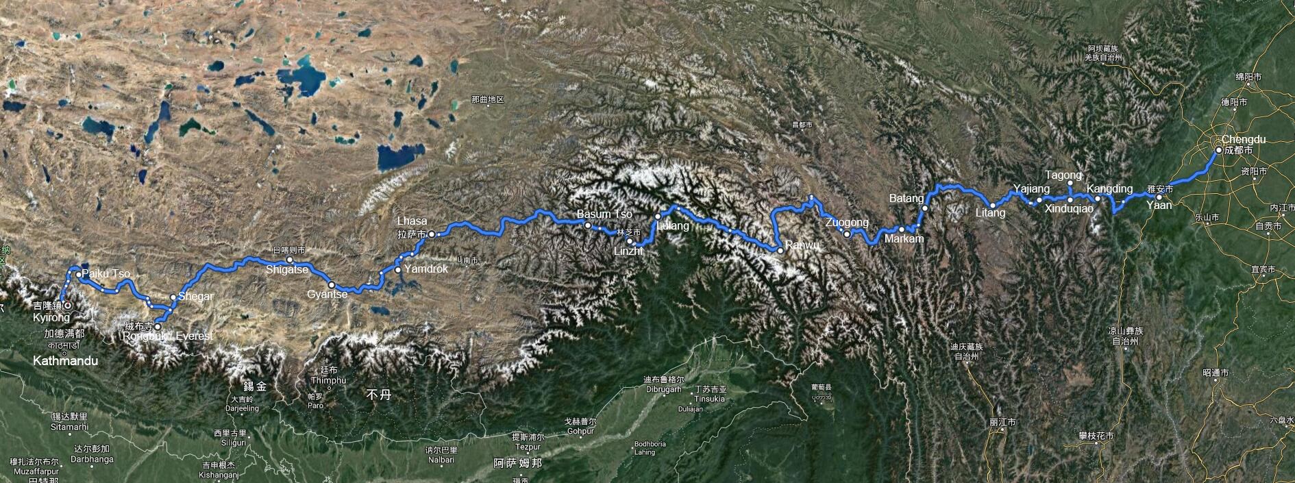 Voyage en Voiture du Sichuan au Népal via Tibet et Everest