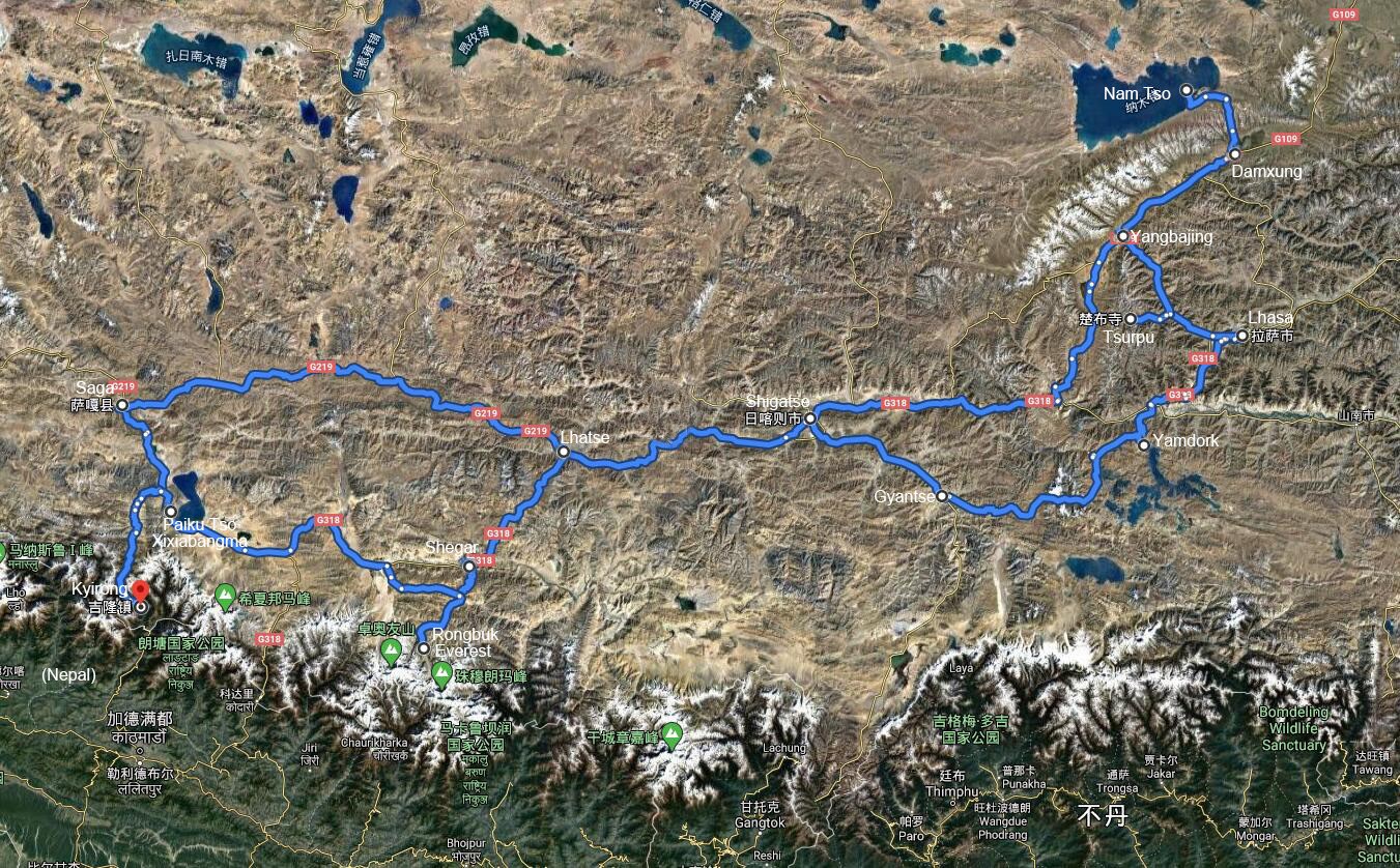 Self Drive Voyage à Nam Tso et Everest BC au Tibet
