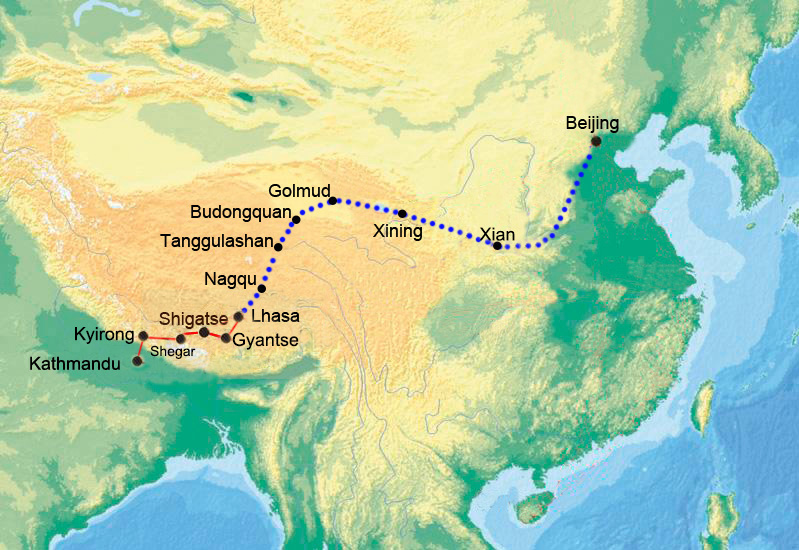 Voyage Overland de Kathmandu via Lhassa et Xi’an à Beijing