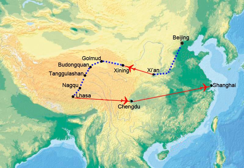 Chine Classique avec le Train de Xining à Lhassa