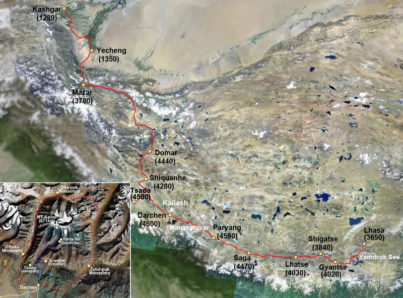 Voyage en Voiture du Tibet à Xinjiang avec le Trekking Autour de Kailash