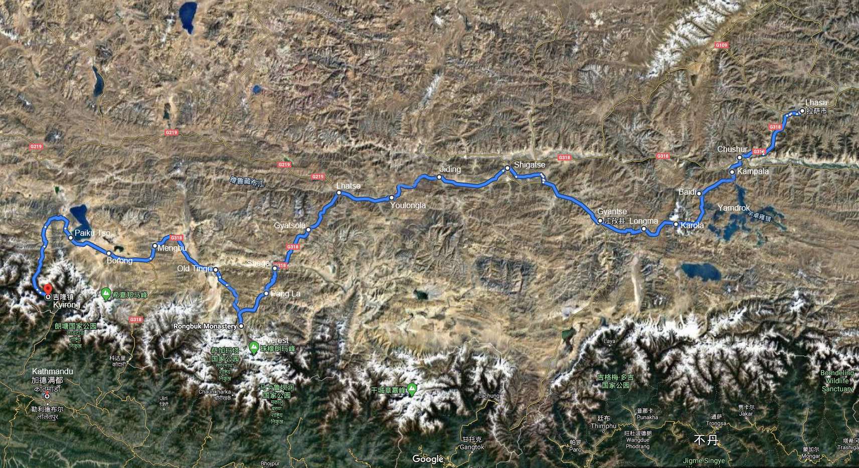 Voyage Cycliste de Lhassa à Katmandou via BC Everest