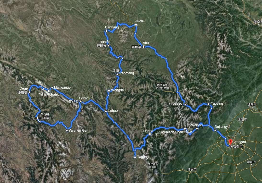 Voyage à Moto Louée à Amdo et Kham dans Sichuan d’Ouest