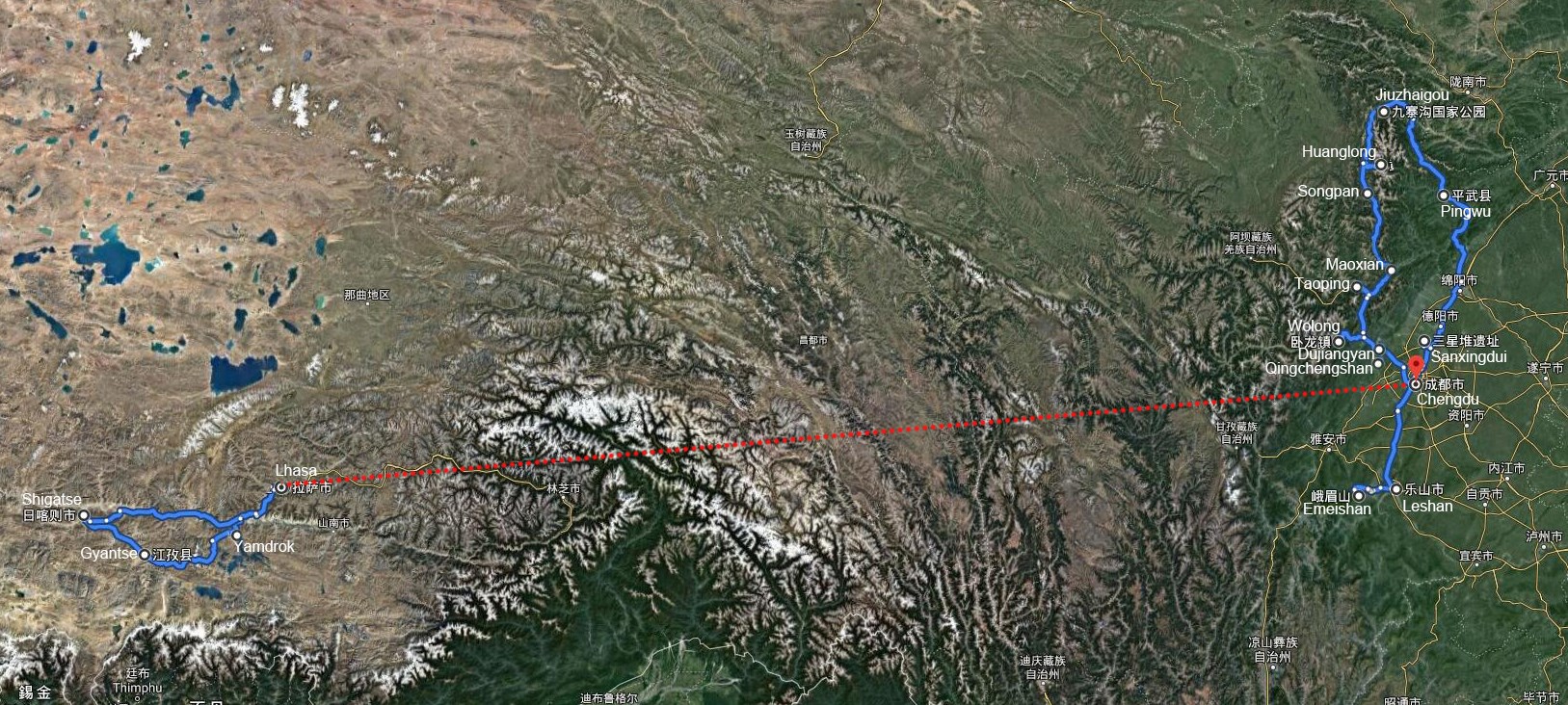 Attractions du Sichuan et Tibet