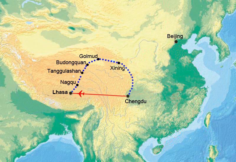 Voyage en Train de Lhassa à Chengdu