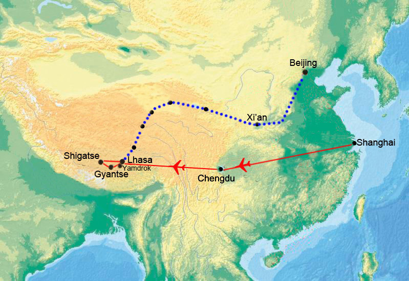 Voyage Classique avec le Train au Tibet de Lhassa à Beijing