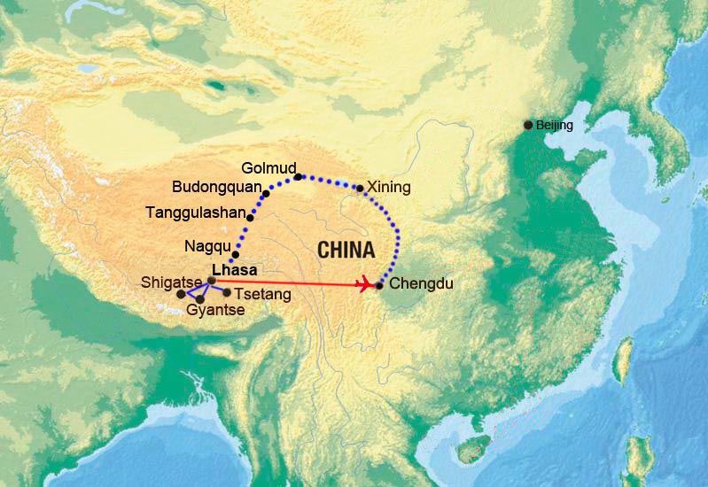 Tibet Classique avec Voyage en train de Chengdu à Lhassa